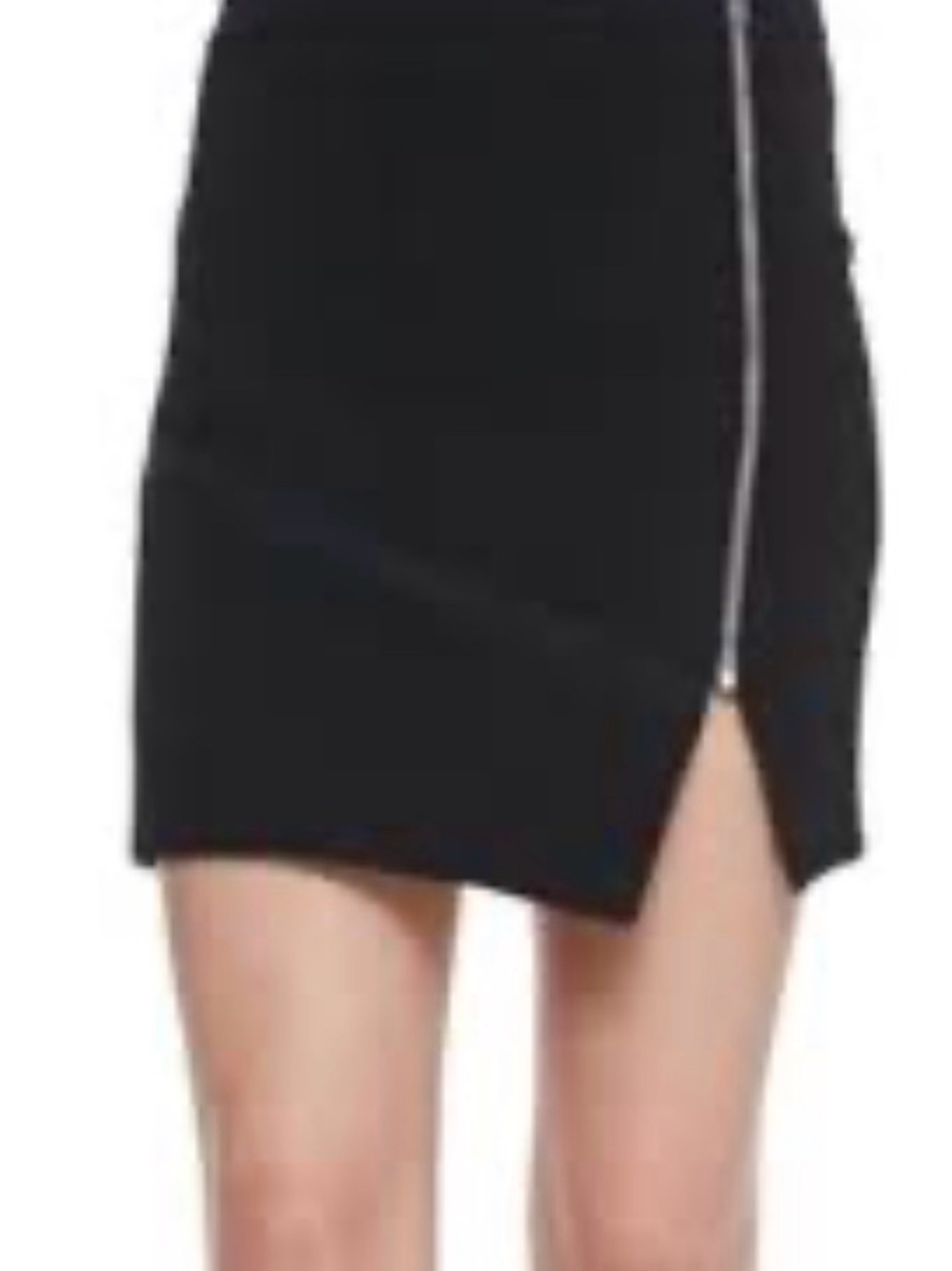 IRO MINI Black Asymmetrical Zip Skirt - Women
